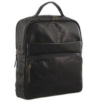 PIERRE CARDIN LEATHER BACKPACK - BLACK